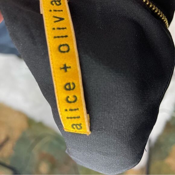 Alice + Olivia Ellie Asymmetrical Zipper Racer Back Silk Blend Mini Dress - Picture 11 of 12